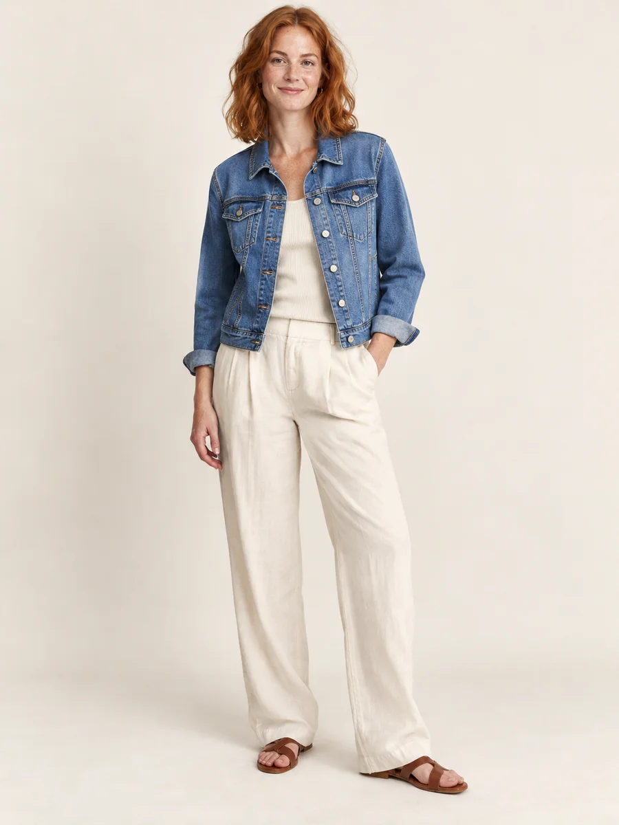 Everyday Denim Jacket — styled on an adult model