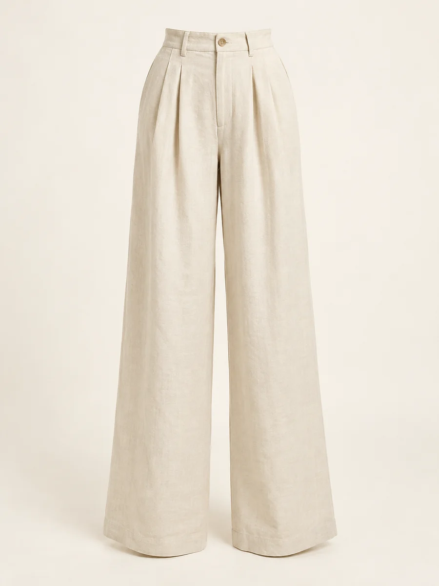 Wide-Leg Linen Trousers