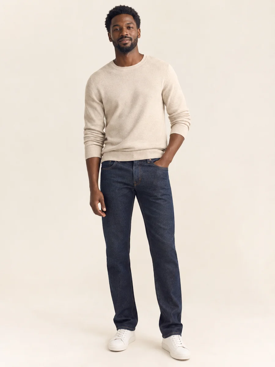 Straight Leg Jeans — styled on an adult model