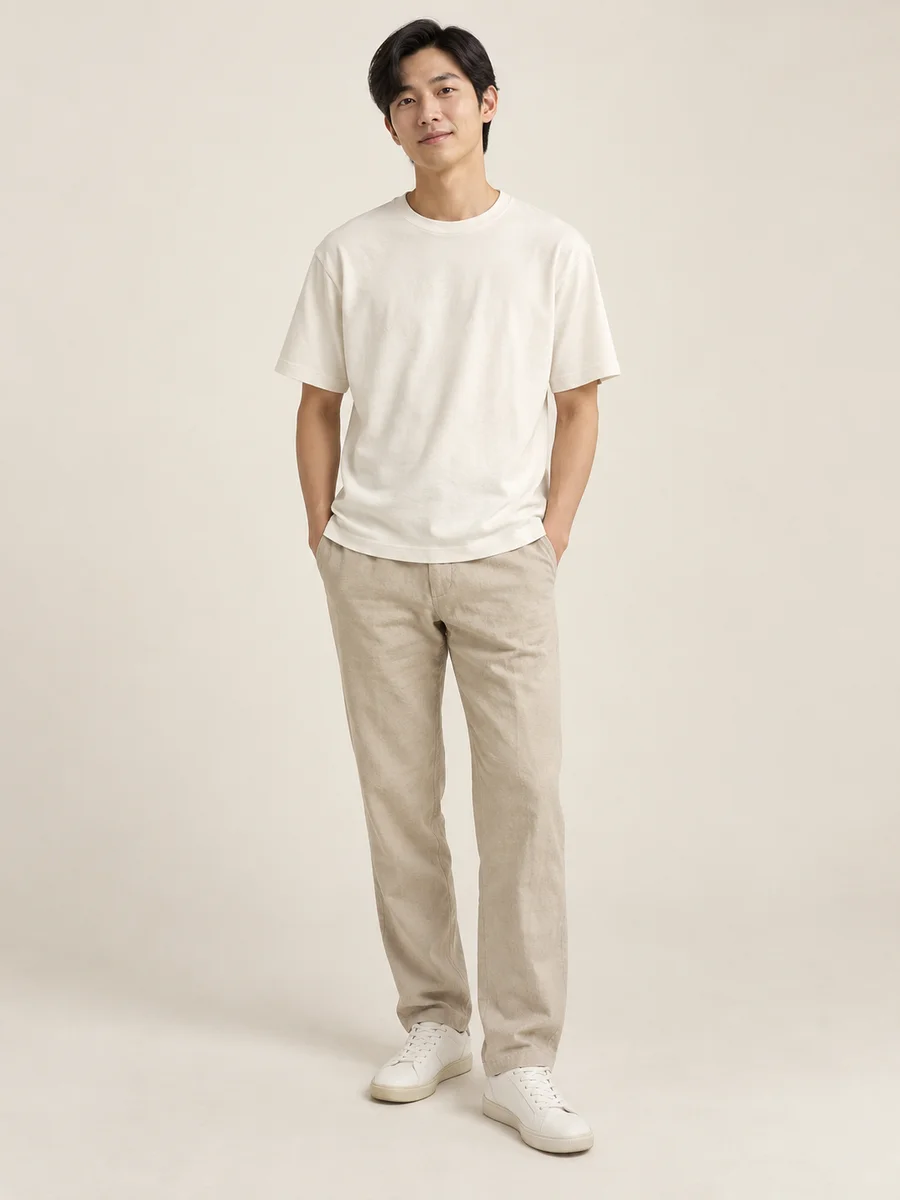 Everyday Cotton Tee — styled on an adult model