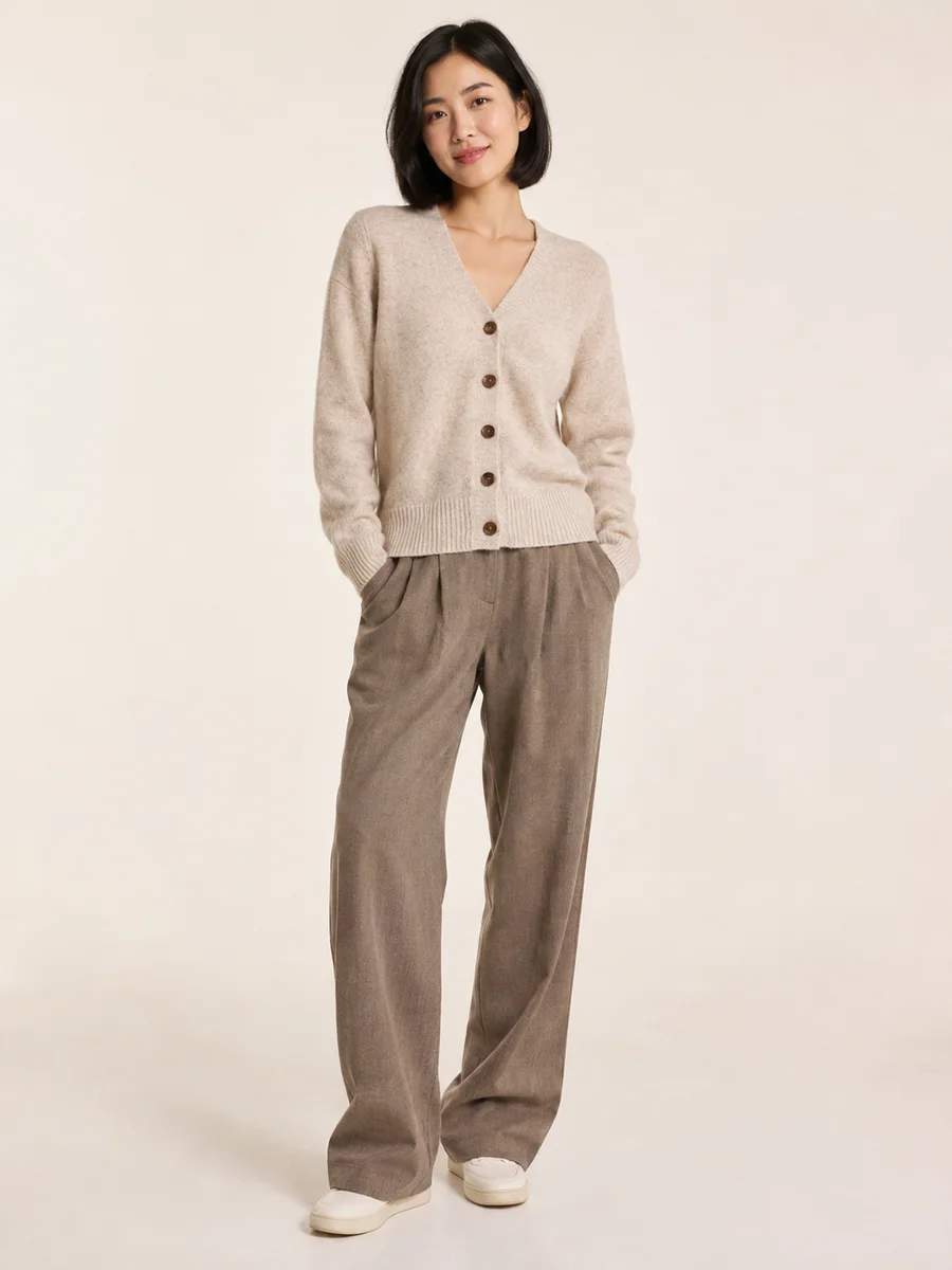 Soft Knit Cardigan — styled on an adult model