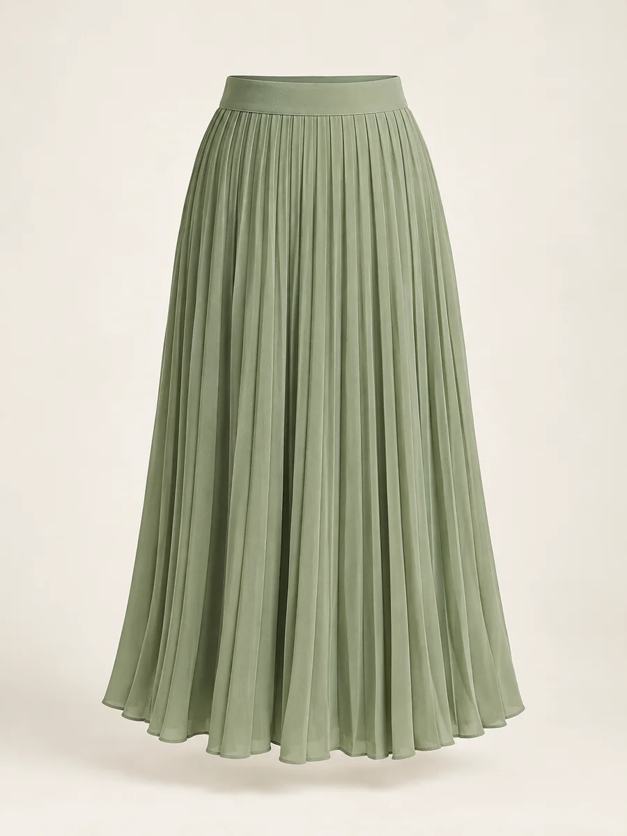 Pleated Midi Skirt