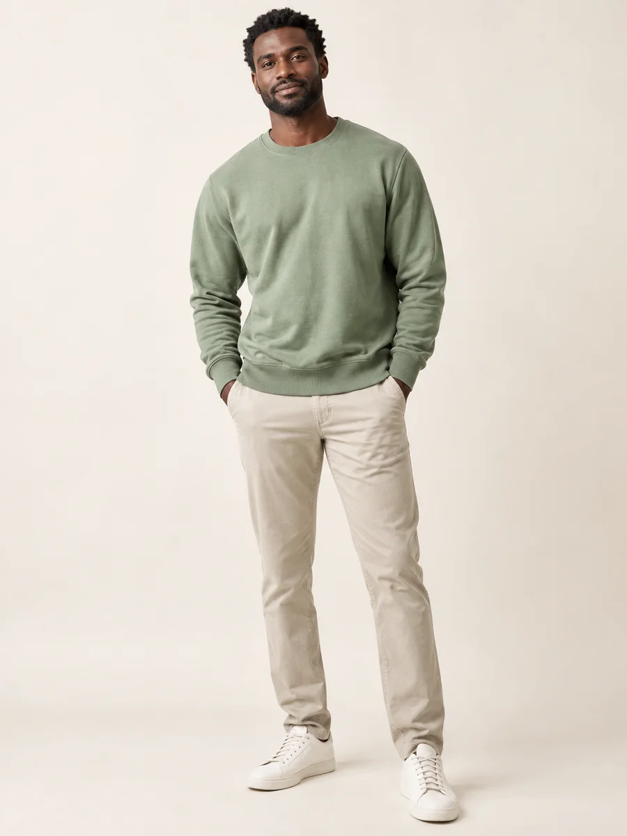 Classic Crewneck Sweatshirt — styled on an adult model