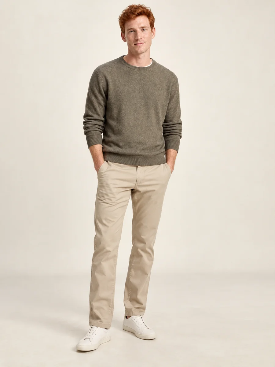 Relaxed Chino Trousers — styled on an adult model